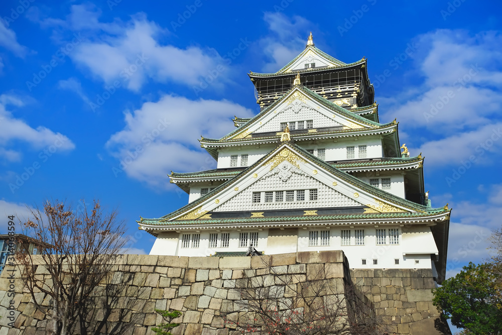 Beautiful scene in the park of Osaka Castle Beautiful scene in the park of Osaka Castle