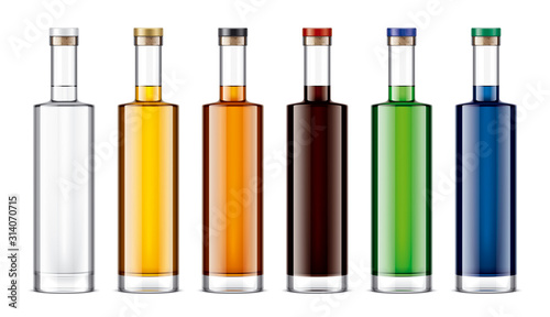 Set of Glass bottles.