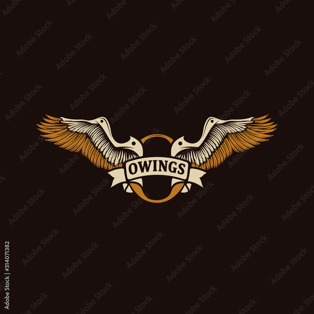 the letter O and wings logo the letter O and wings logo