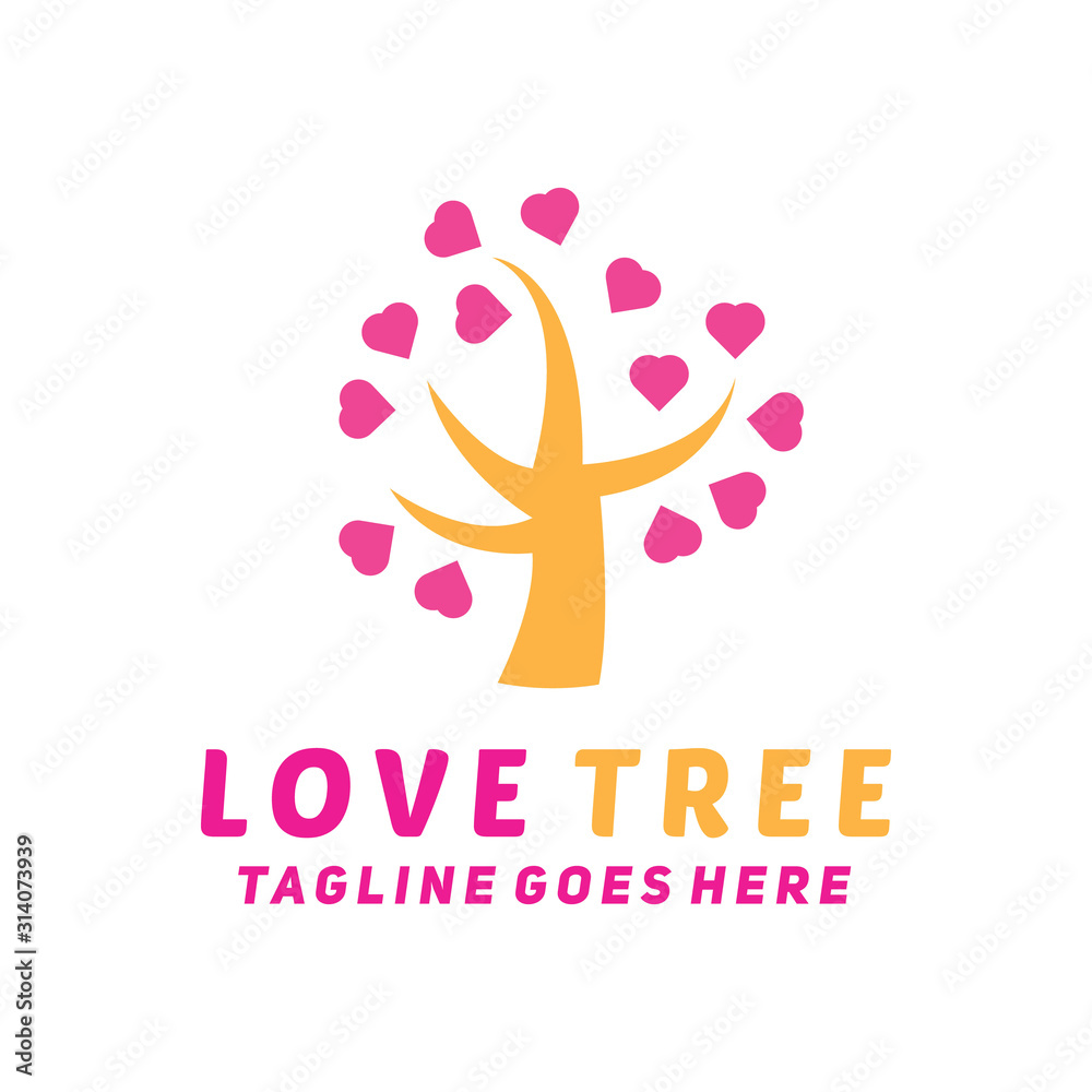 Love Tree Logo Design Inspiration For Business And Company Love Tree Logo Design Inspiration For Business And Company