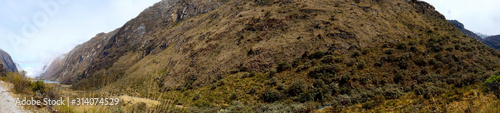 In Peru Huaraz Huascarán National Park Mountain Panorama view