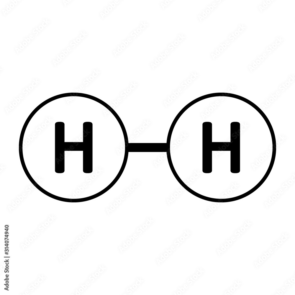 Fototapeta premium Hydrogen molecule icon.