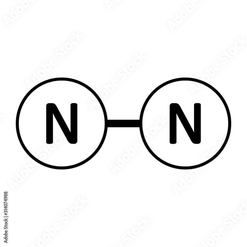 Nitrogen molecule icon.