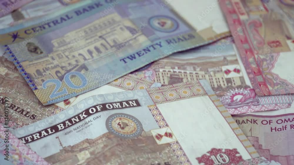 Omani Rials Banknotes. Close Up View of Currency in Oman Omani Rials Banknotes. Close Up View of Currency in Oman