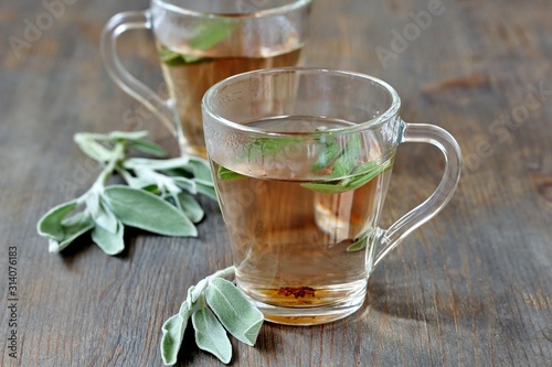 hot tea with sage. prevention and treatment of the common cold.