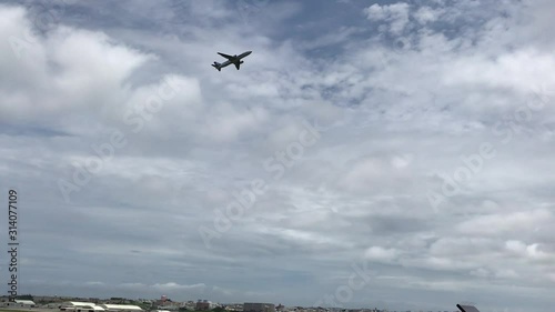 離陸後の飛行機