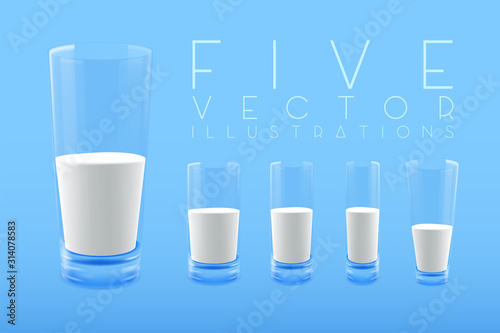 Glass of milk. Illustrations isolated on background. Graphic concept for your design
