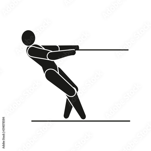 Wakeboarder pictogram isolated on a white