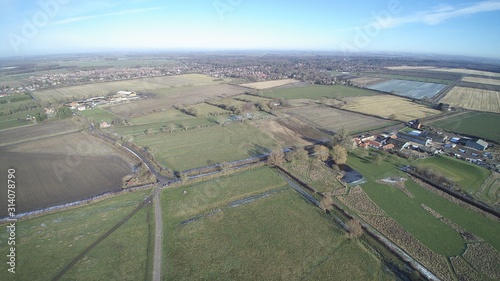 Aerial view of Mareham Le Fen in Lincolnshire UK
