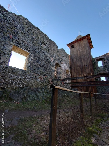 Ruin of medieval castle Kamenice - Zamecky vrch, Czech Republic photo