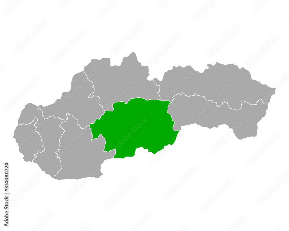 Karte von Banskobystricky kraj  in Slowakei