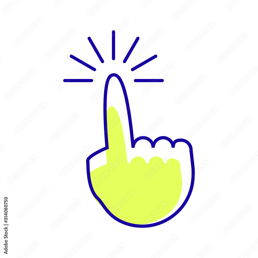 Hand pointer icon vector in trendy style Hand pointer icon vector in trendy style