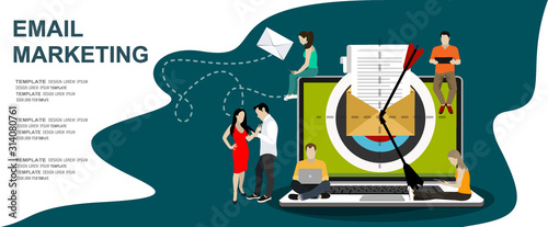 Email marketing concept design. Vector illustration, flat style.