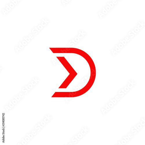 D letter initial logo design vector template