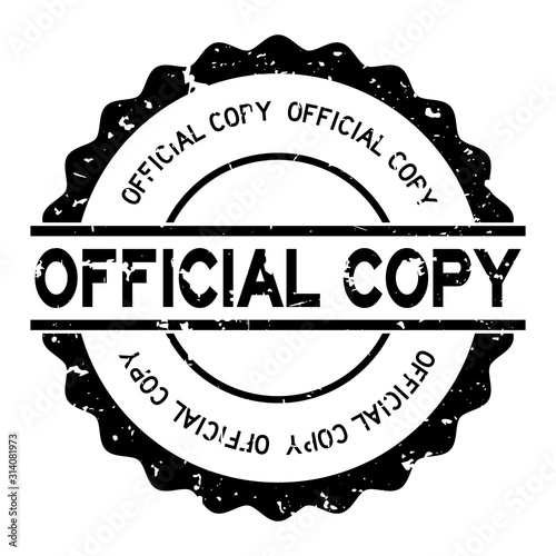 Grunge black official copy word round rubber seal stamp on white background
