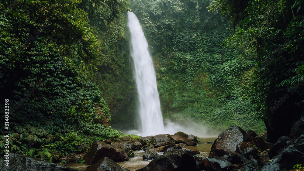 Amazing Nungnung waterfall, Bali, Indonesia