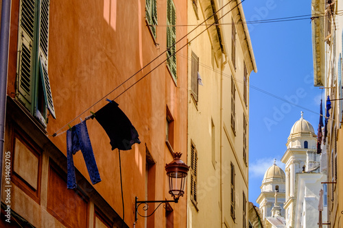 narrow street in old town of Bastia