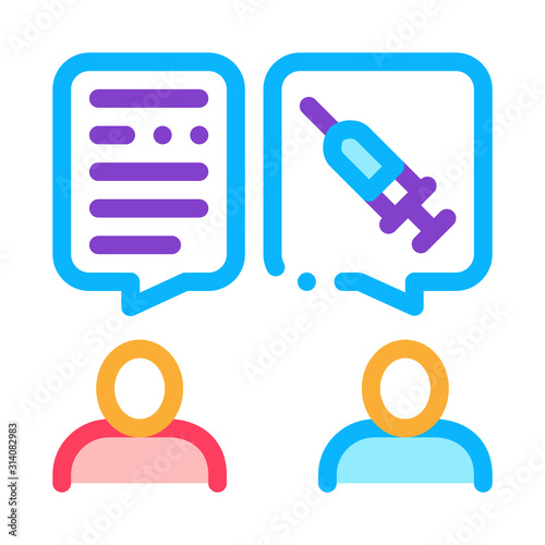 Doctor Injections Consultation Icon Vector. Outline Doctor Injections Consultation Sign. Isolated Contour Symbol Illustration