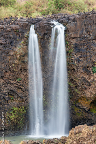 long exposure of Blue Nile waterfall in dry season with low water flow near Bahir Dar and Lake Tana. Nature and travel destination. Amhara Region Ethiopia  Africa wilderness