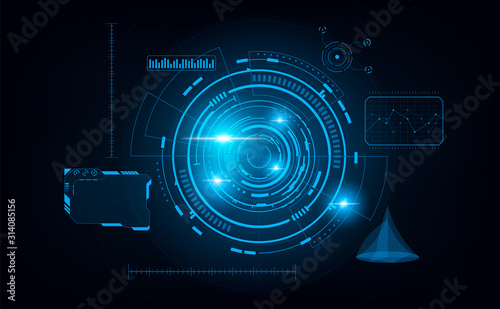 Futuristic abstract background .Future theme concept background.Data dashboard,Graph,Panel digital concept.vector and illustration