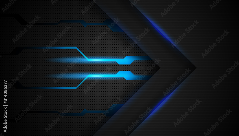 Abstract futuristic arrow movement with shining blue light bacgrkound.vector and illustration