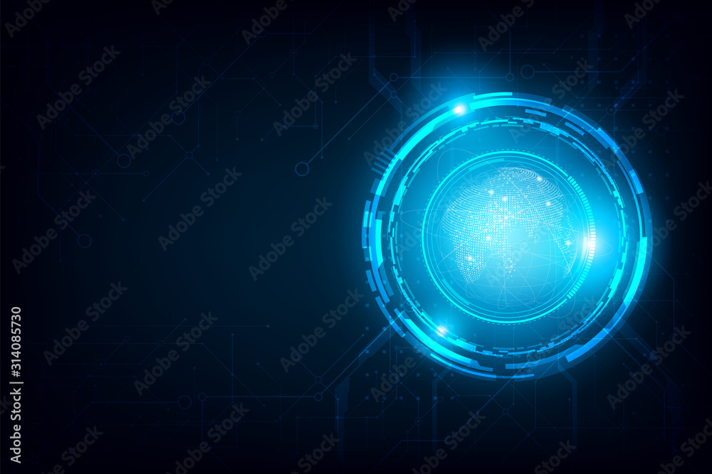 Futuristic globe abstract circle connection.vector and illustration