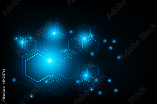 Wallpaper Mural Abstract futuristic circuit hexagon.connection line circuit.vector and illustration Torontodigital.ca