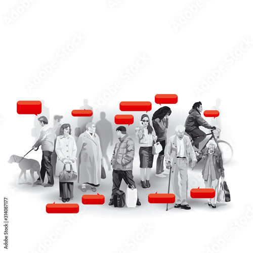 Images of various people. Key visual of the human.The target audience for medicine, social sphere