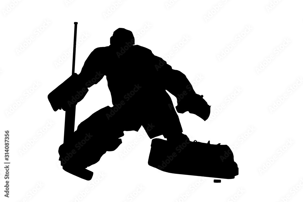 Hockey Goalie in Silhouette