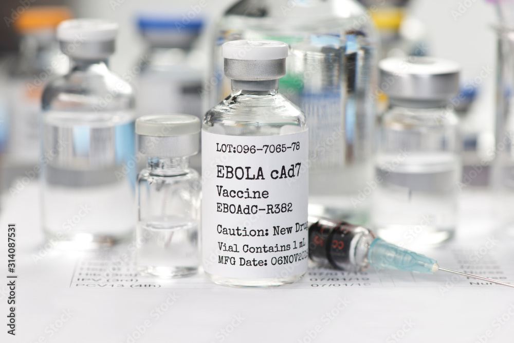 Ebola Zaire Virus Vaccine With Laboratory Equipment Ebola Zaire Virus Vaccine With Laboratory Equipment