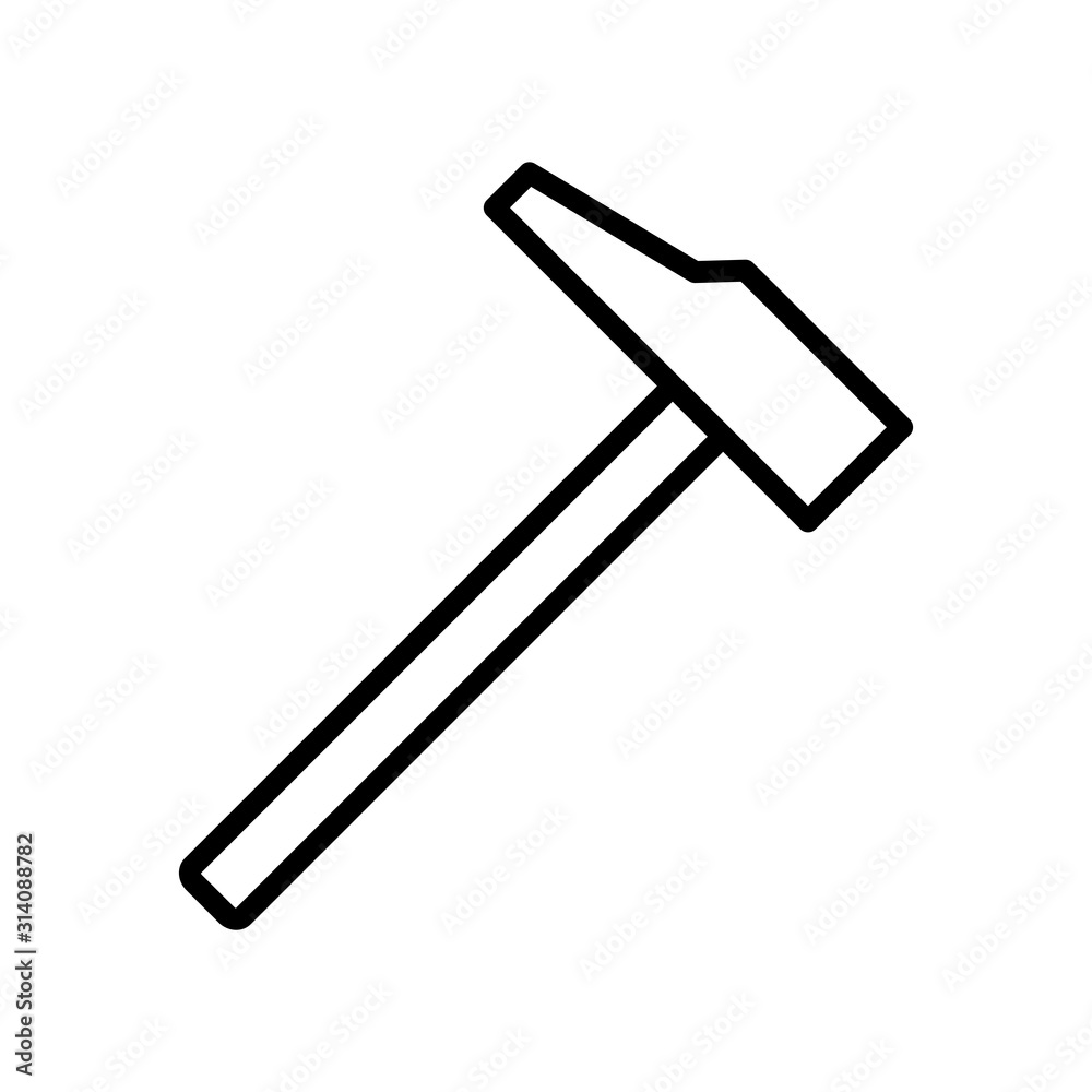 Hammer icon vector simple design Hammer icon vector simple design