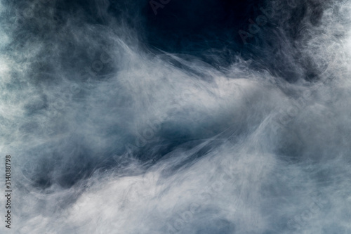spectacular abstract white smoke isolated colorful blue background