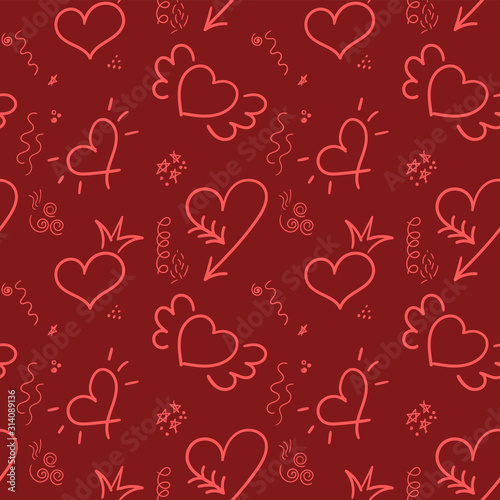 Valentine seamless pattern with hearts. Perfect for wallpapers, web page backgrounds, textiles, greeting cards and wedding invitations.