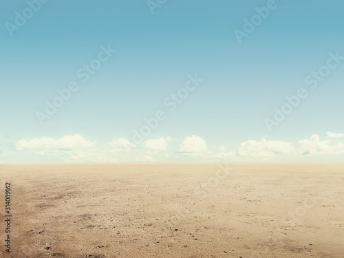 Photo arid desert land with sky