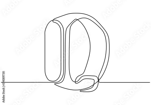 Modern watch one line drawi...