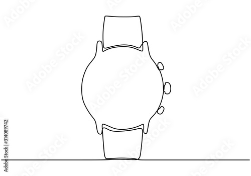 Modern watch one line drawi...