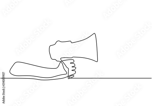 One line drawing of horn sp...