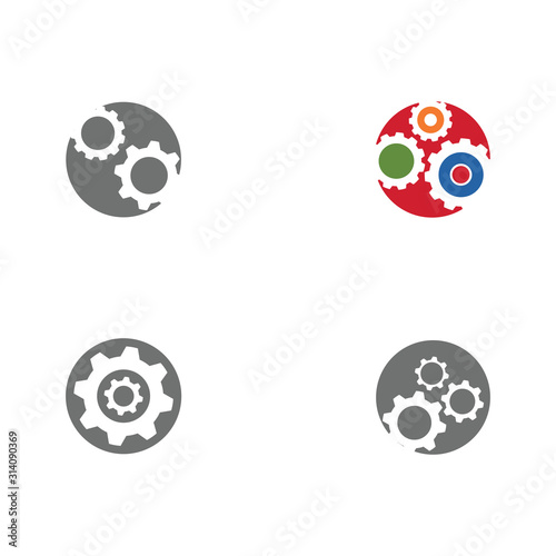 Set Gear Logo Template vector icon
