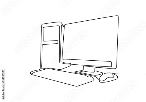 computer continuous line dr...