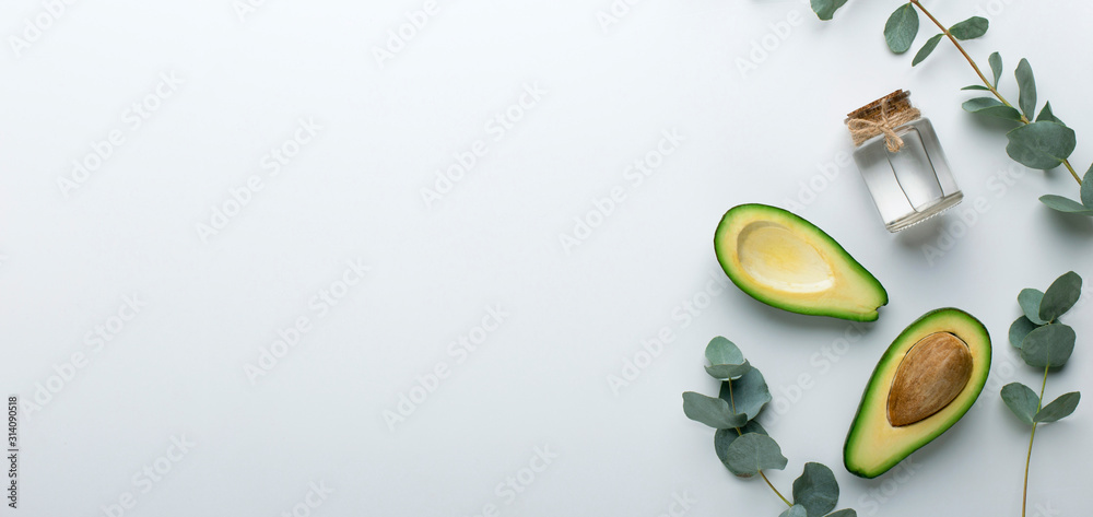 Avocado butter with essential oil for skincare natural cosmetics