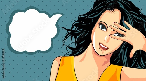 Happy woman. Vector illustration