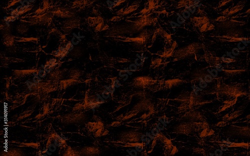 Orange brick texture and surface on black background 