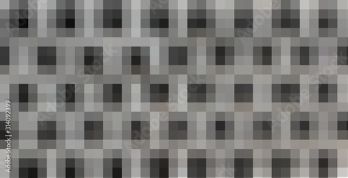 Black and gray tone abstract background  of square pixelate mosaic .