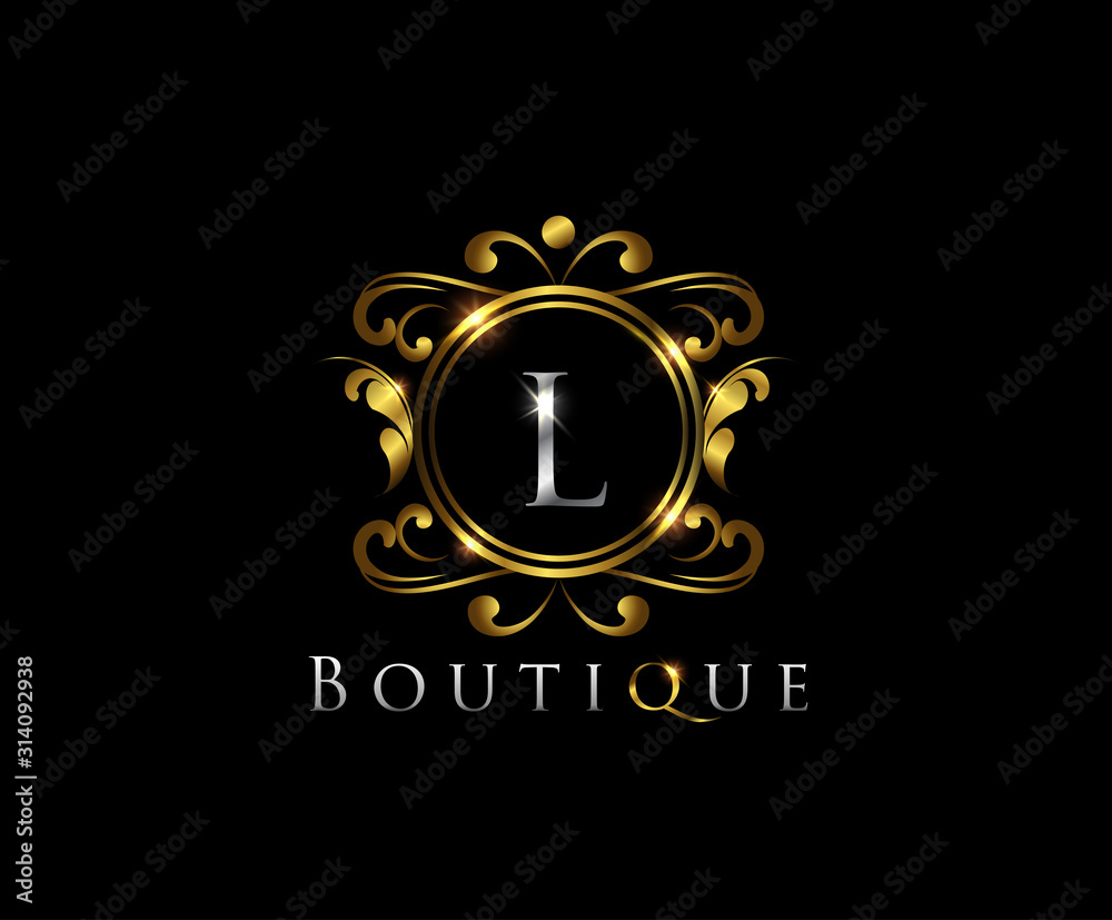Golden L Luxury Logo Icon, Classy L Badge Letter Logo Design. Golden L Luxury Logo Icon, Classy L Badge Letter Logo Design.