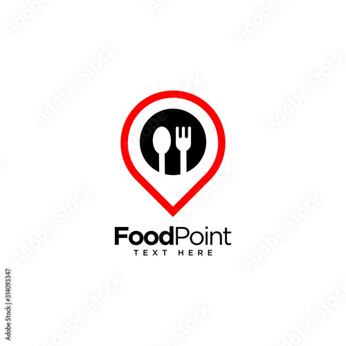 Food point, food and restaurant logo,vector logo template photo