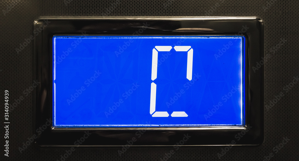 broken blue LCD display showing 0 in elevator broken blue LCD display showing 0 in elevator