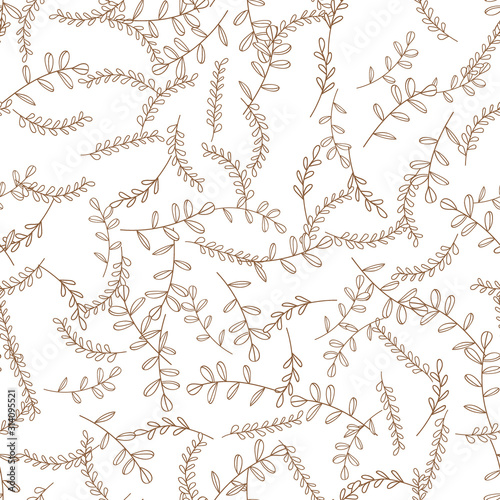 Exotic tropical hawaiian outline. Leaf plant botanical floral foliage. Engraved ink art. Seamless background pattern. Fabric wallpaper print texture.