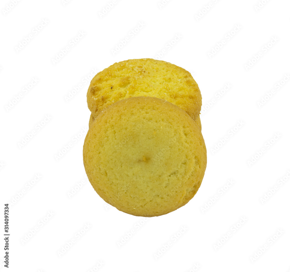 Cookies isolated on white background. Clipping Path. Full depth of field.