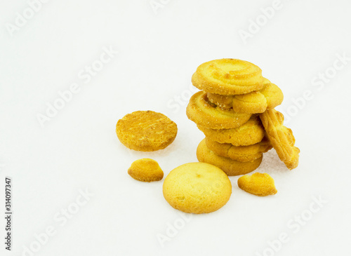 Obraz na płótnie Cookies isolated on white background. w salonie