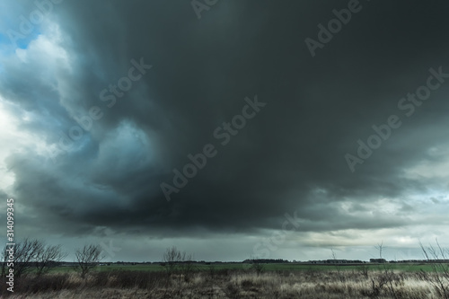Dark torm clouds background landscape image